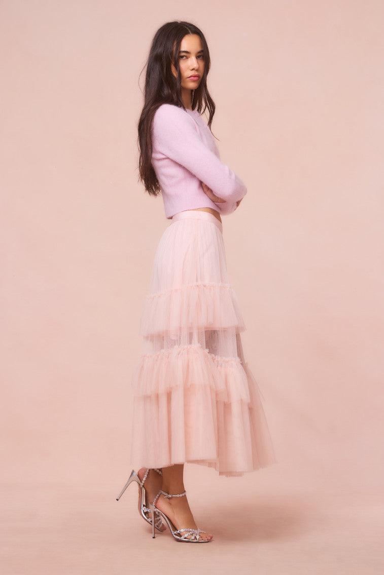 Parriott Tulle Maxi Skirt | Pale Blush