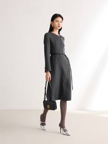 Office Commuter Straight Skirt | Grey