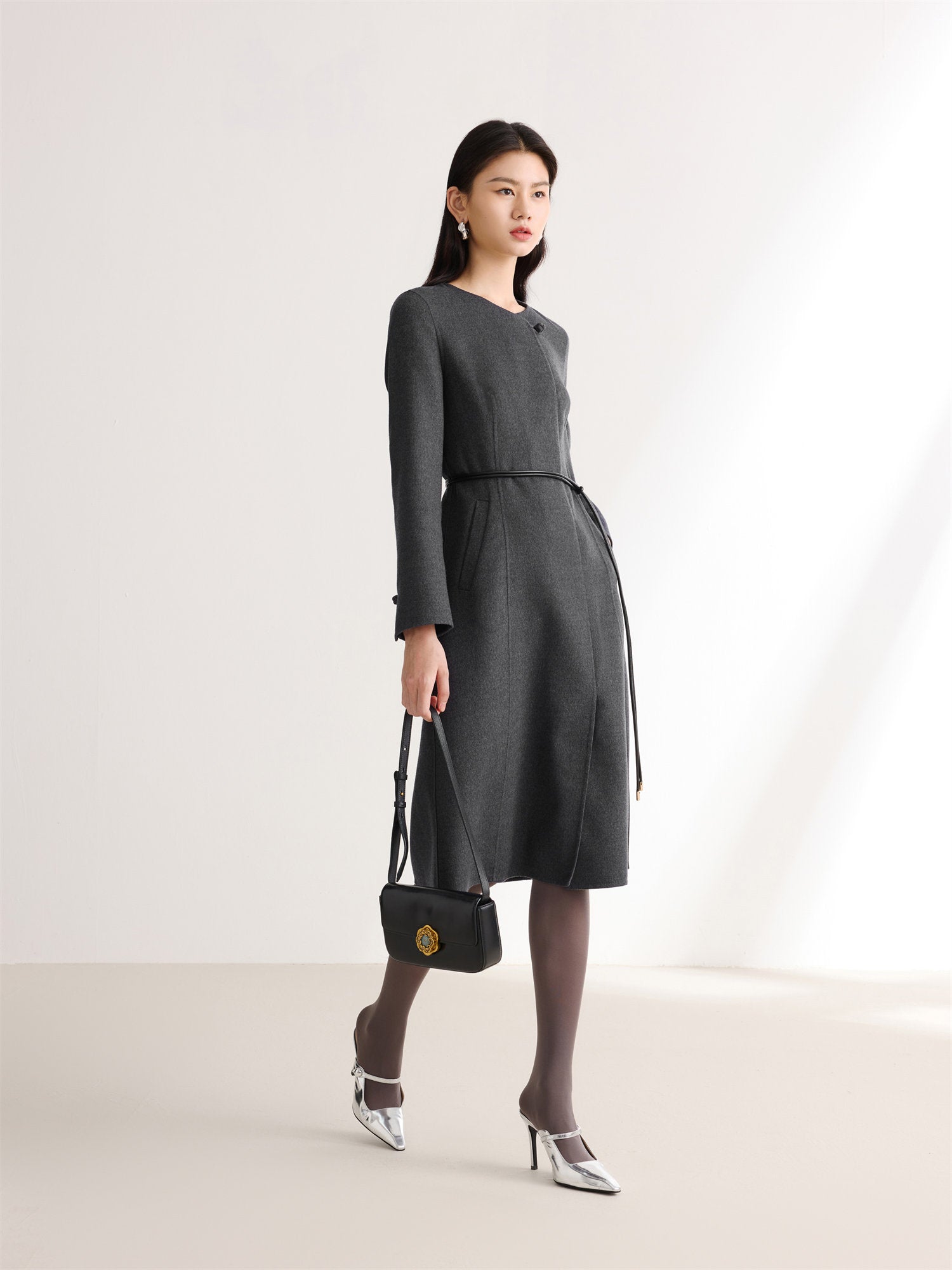Office Commuter Straight Skirt | Grey