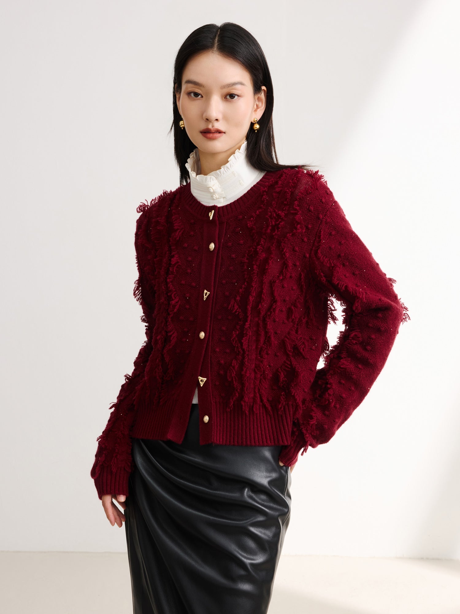 Knit Sweater | Wine Red