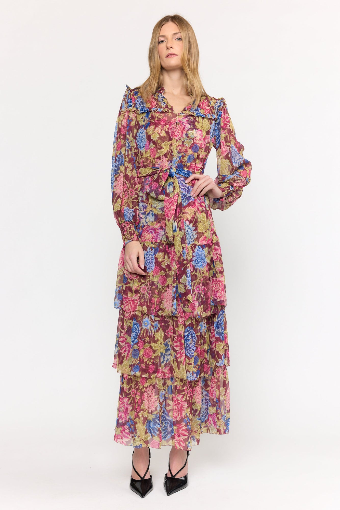 Ana Dress | Carmine Floral