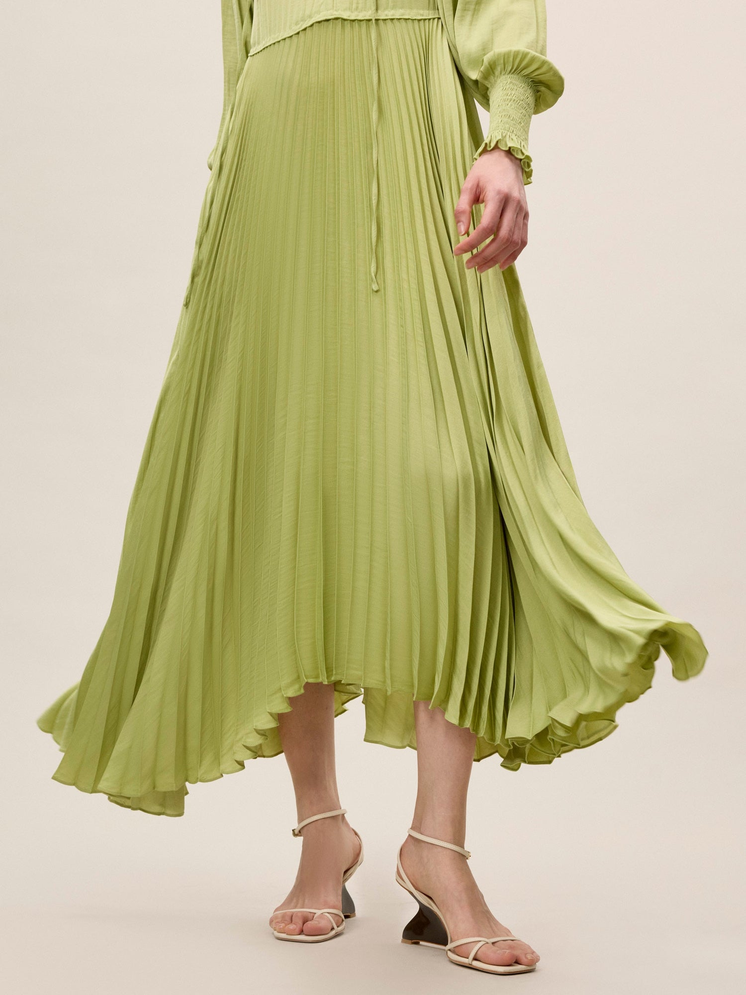 Pleated Dress | Matcha