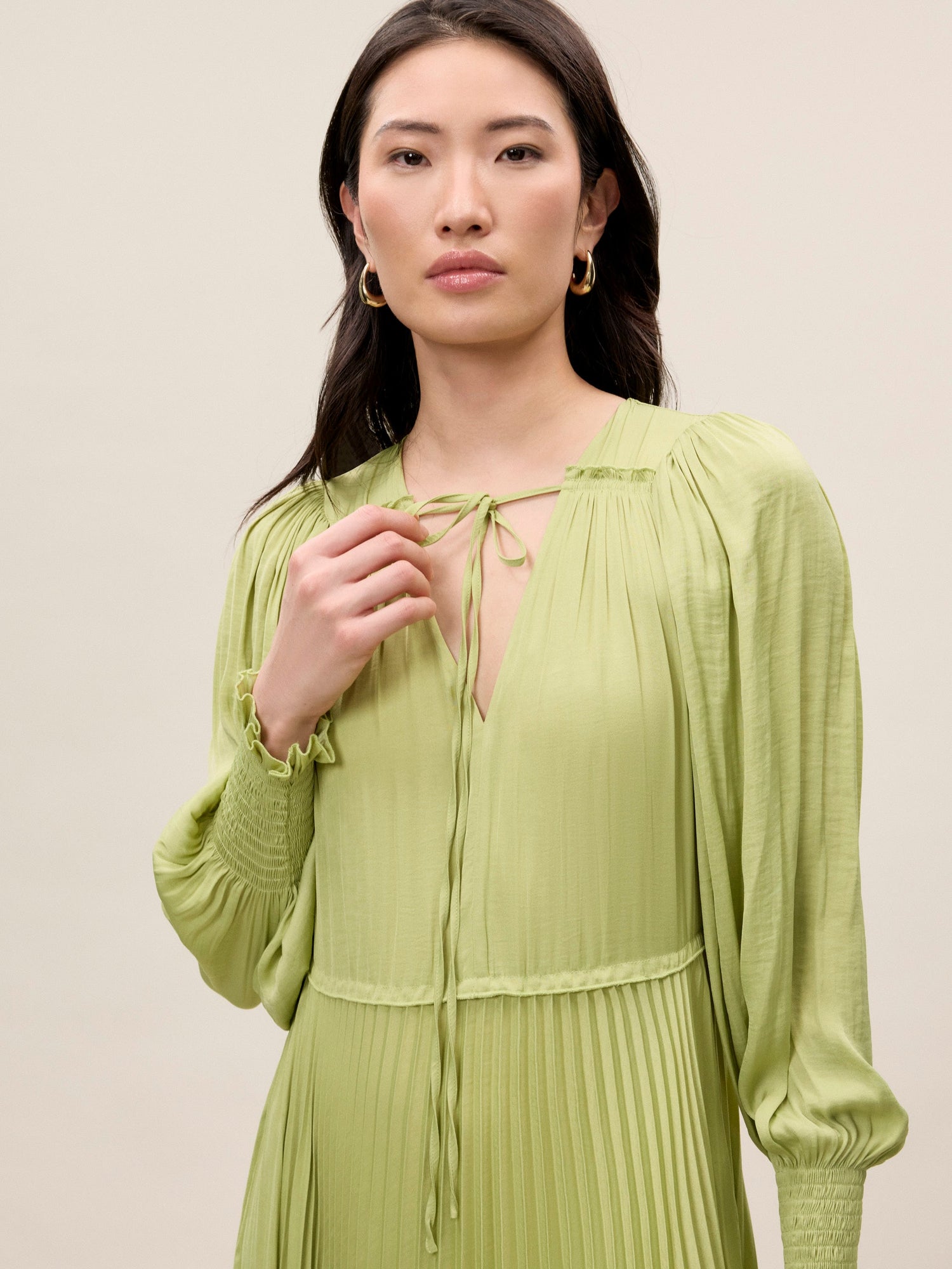 Pleated Dress | Matcha