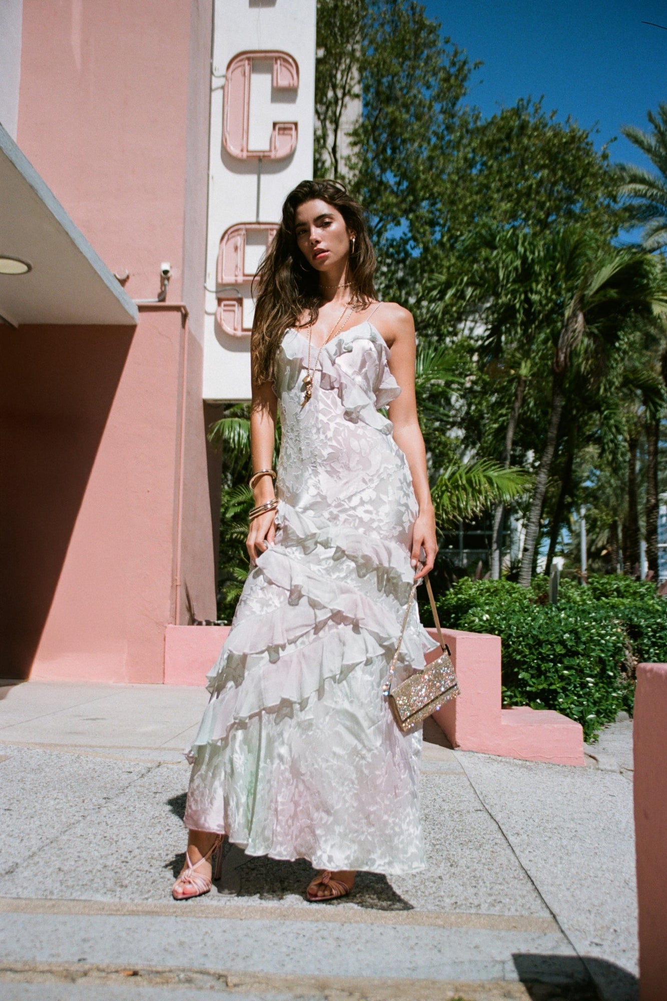 Rialto Pastel Ruffle Maxi Dress | Lilac Spring