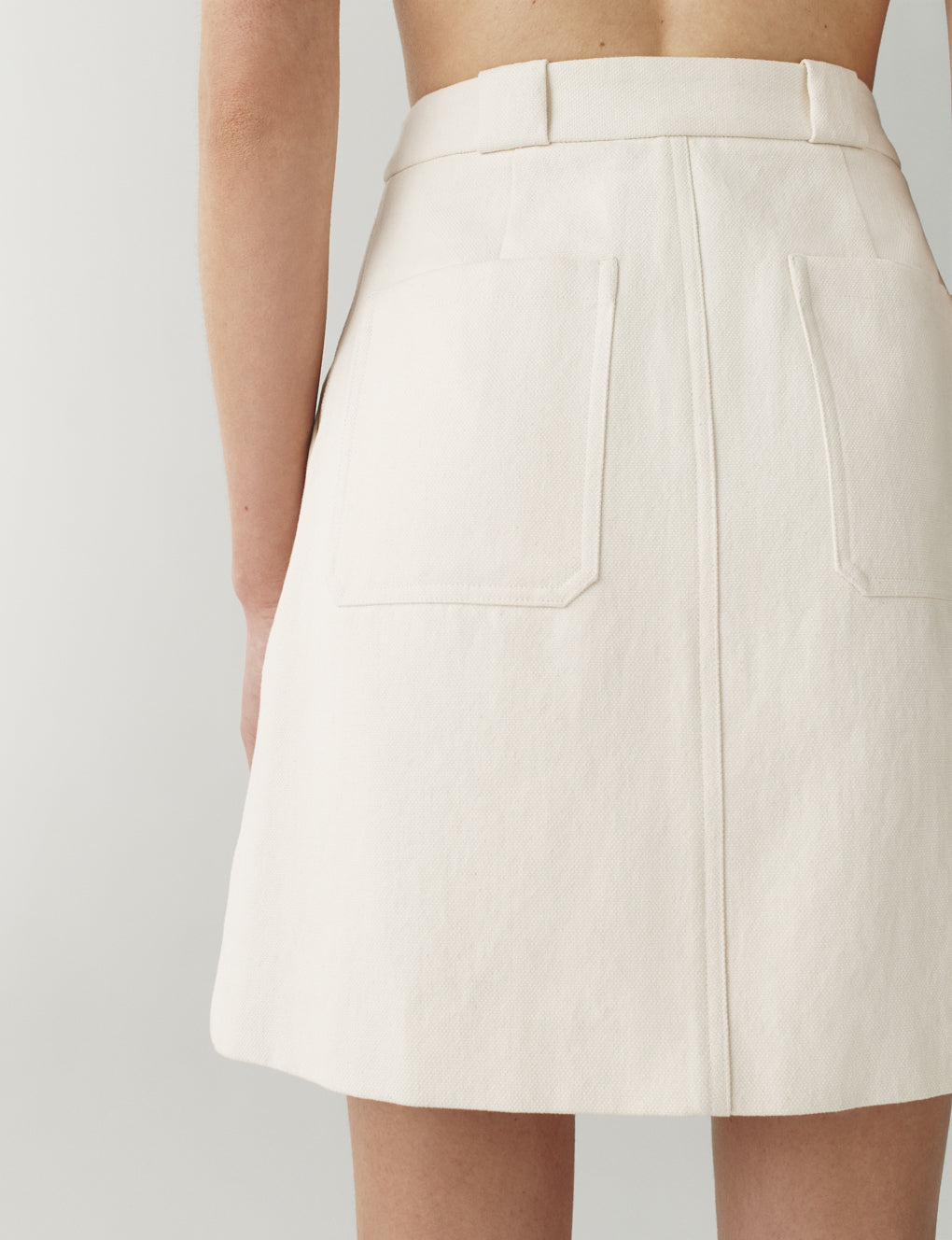 Womens | The Mini Utility Skirt in Washed Canvas | Chalk