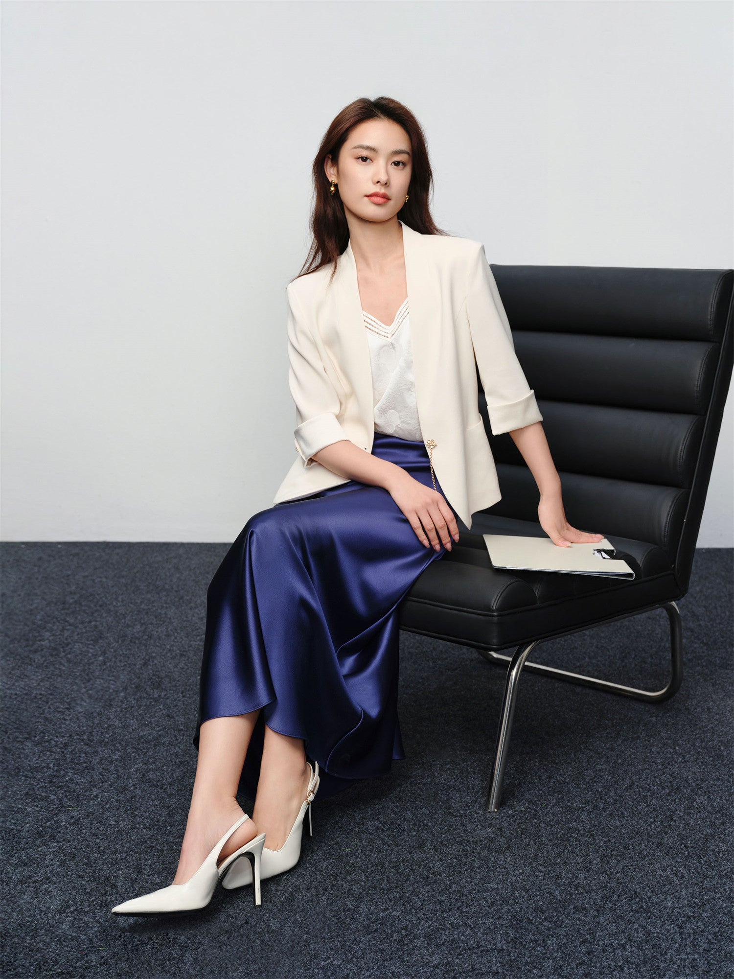 Elegant Midi Skirt | Navy