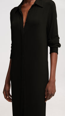 Shirt Dress in Matte Jersey | Black