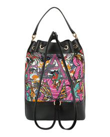 Ferragamo | Safari-Print Leather-Trim Backpack