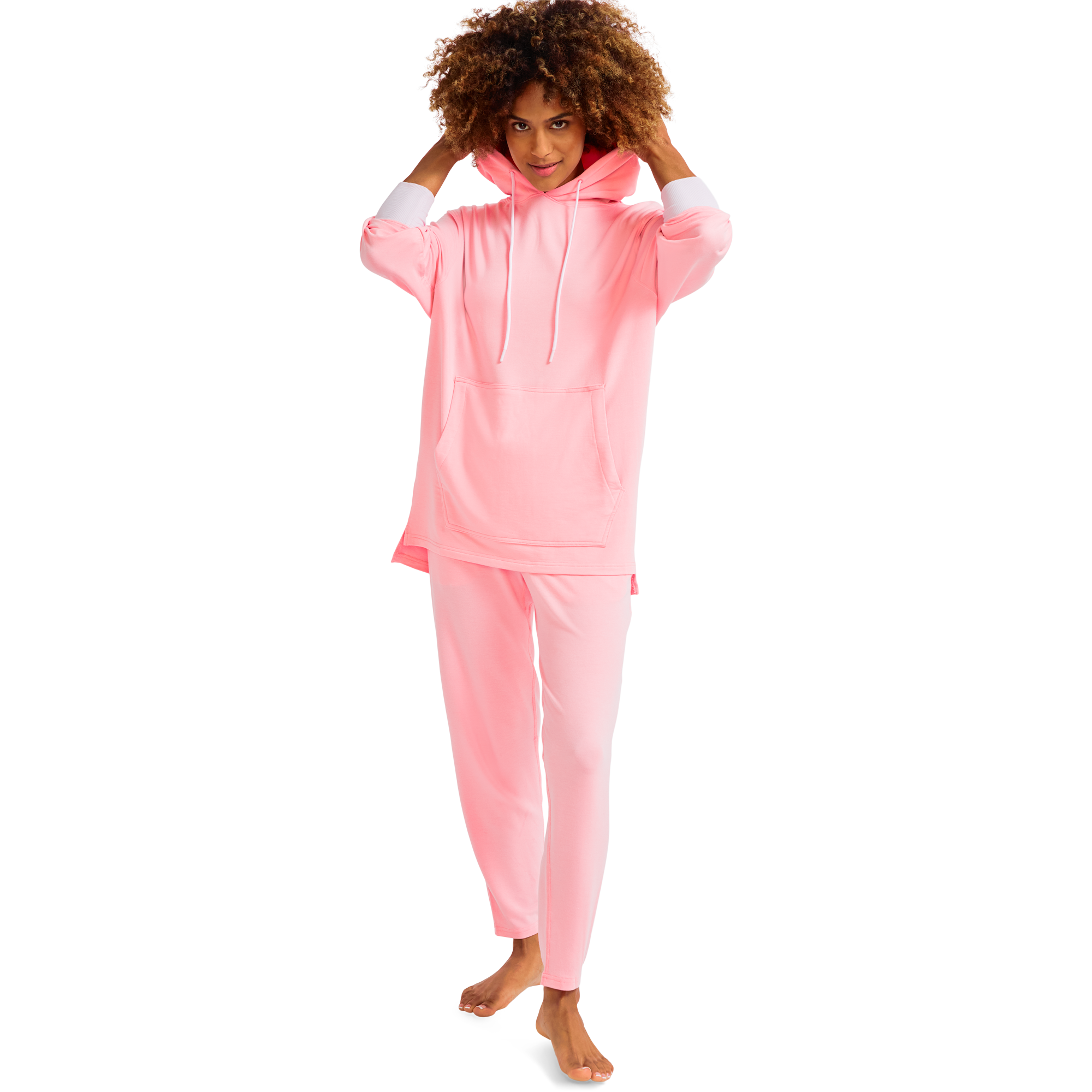 Modal French Terry House Hoodie | Flamingo/Taffy