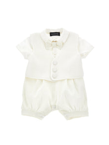 Boys | Seersucker Romper With Bow Tie | Butter