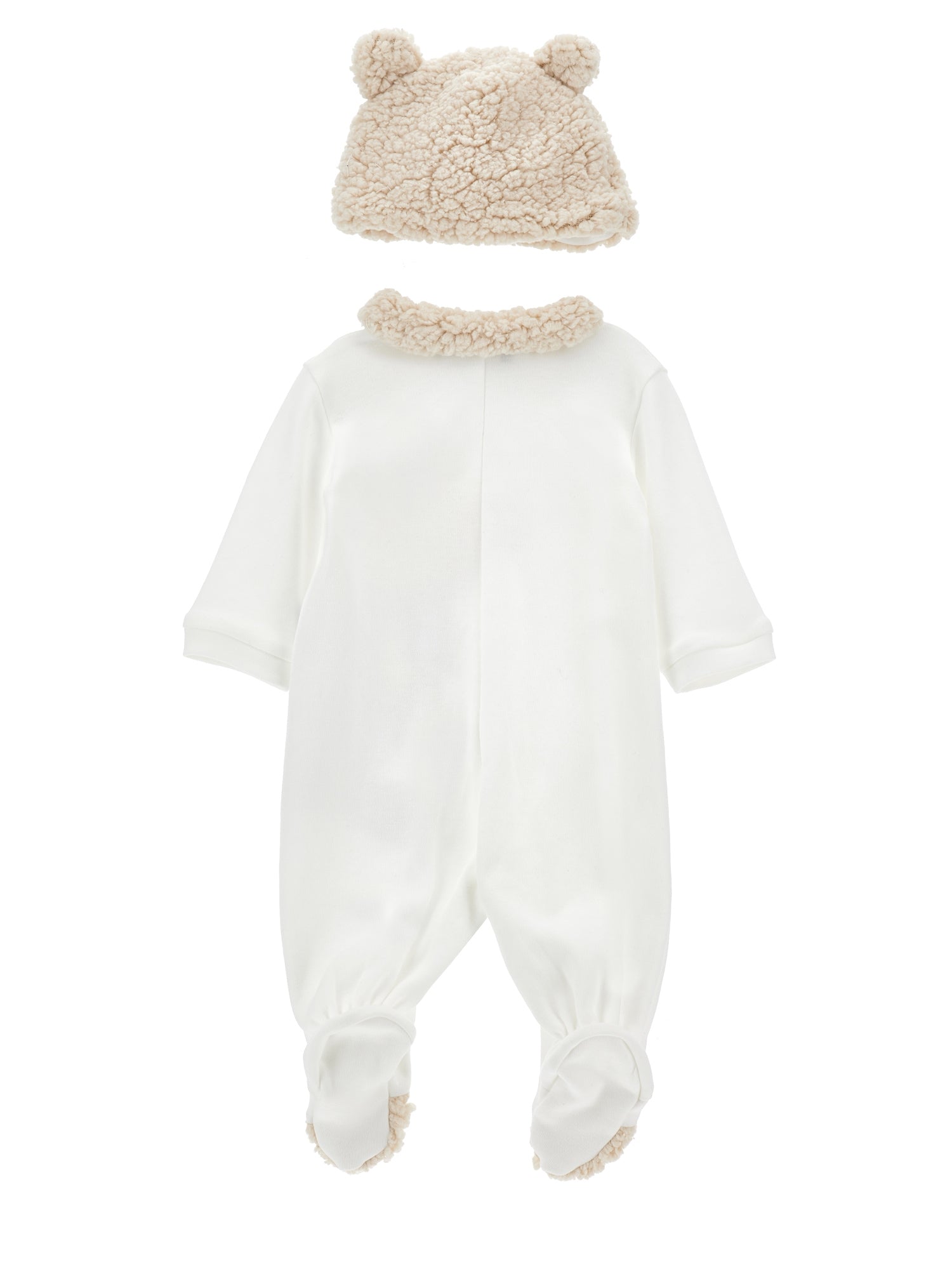 Boys | Two-Piece Playsuit And Hat Set | White/Cream/Beige