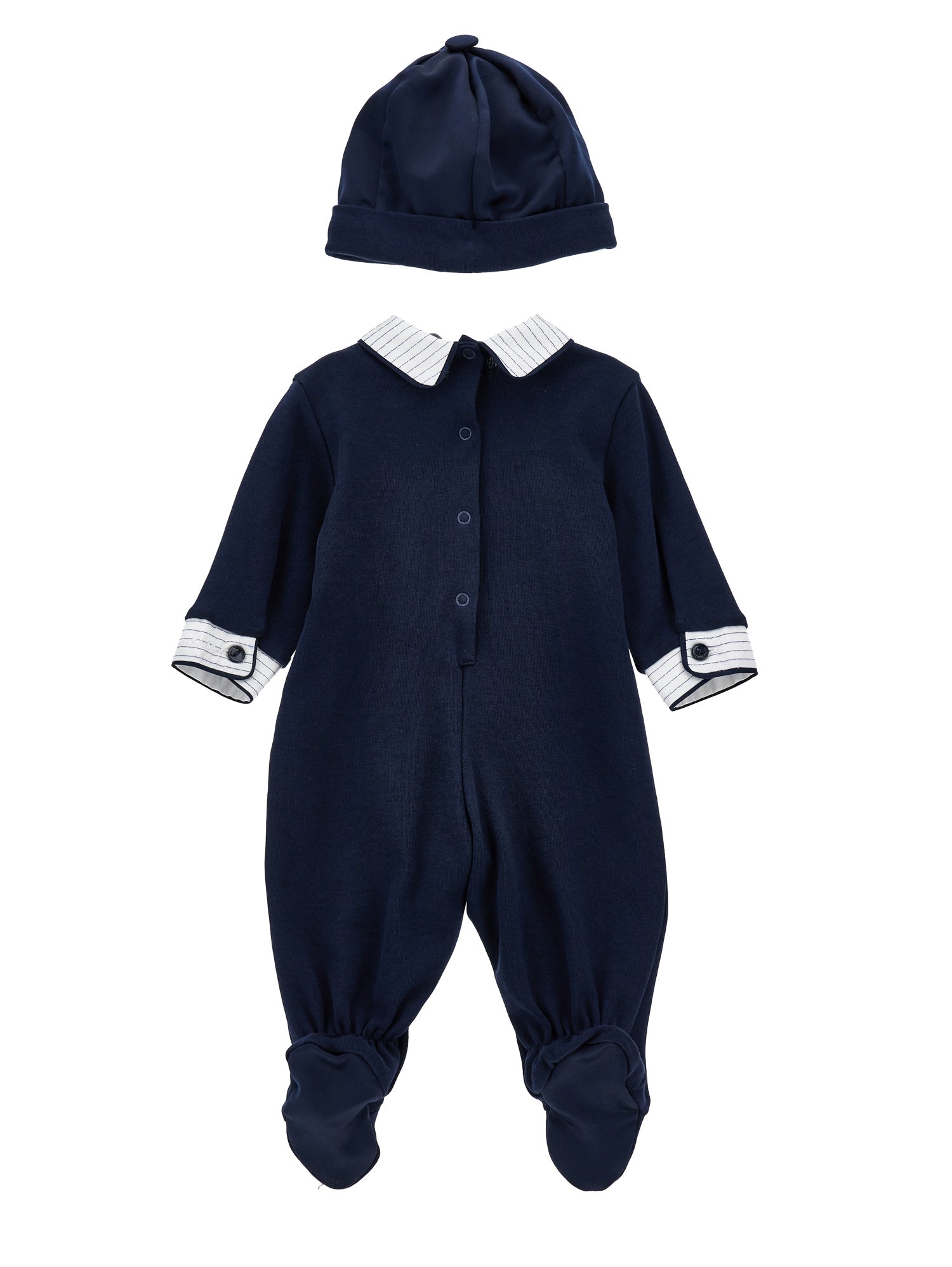 Boys | Elegant Playsuit With Bow Tie | Blue/Cream