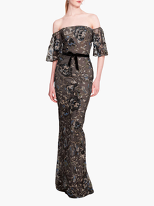 Climbing Vines Gown | Black/Blue