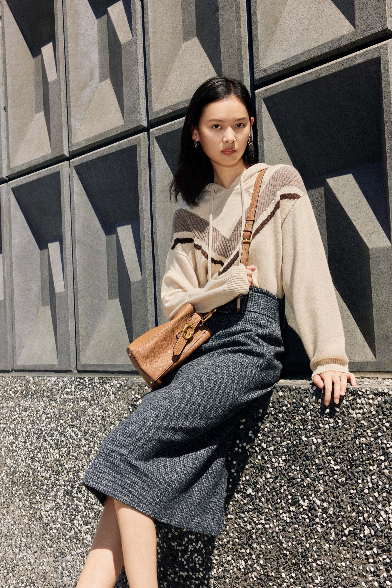 Yak Wool Knit Sweatshirt | Beige