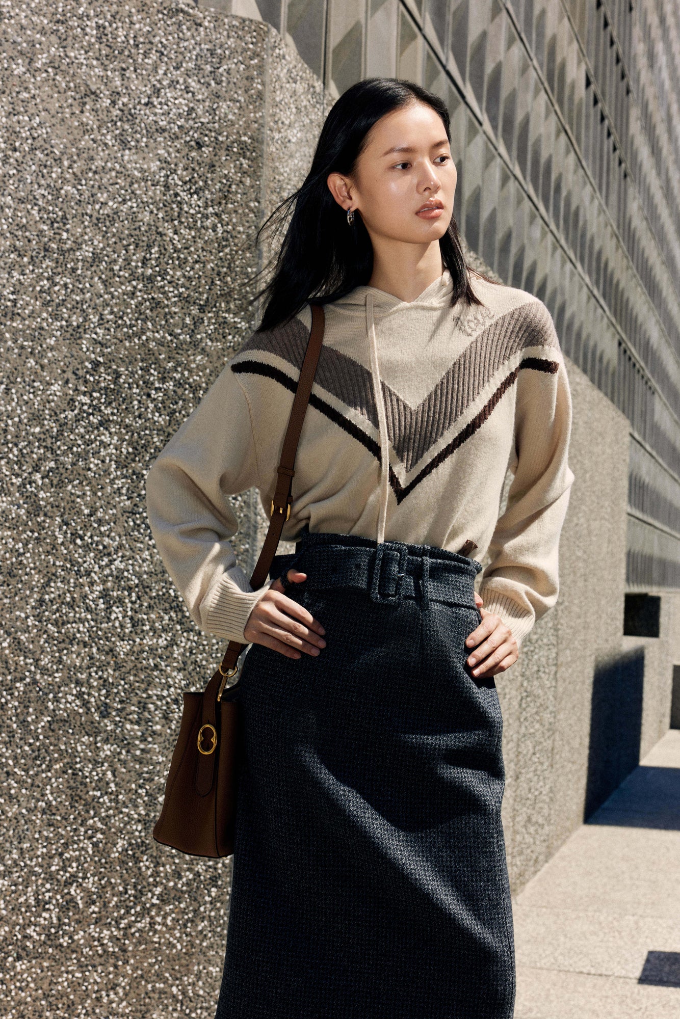 Yak Wool Knit Sweatshirt | Beige