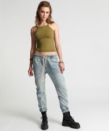 Shabbies Low Waist Drawstring Boyfriend Denim Jeans | Montana