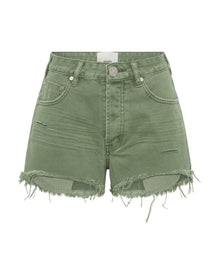 Bonitas High Waist Denim Shorts | Super Khaki