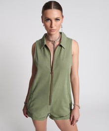 Braxton Mini Utility Jumpsuit | Super Khaki