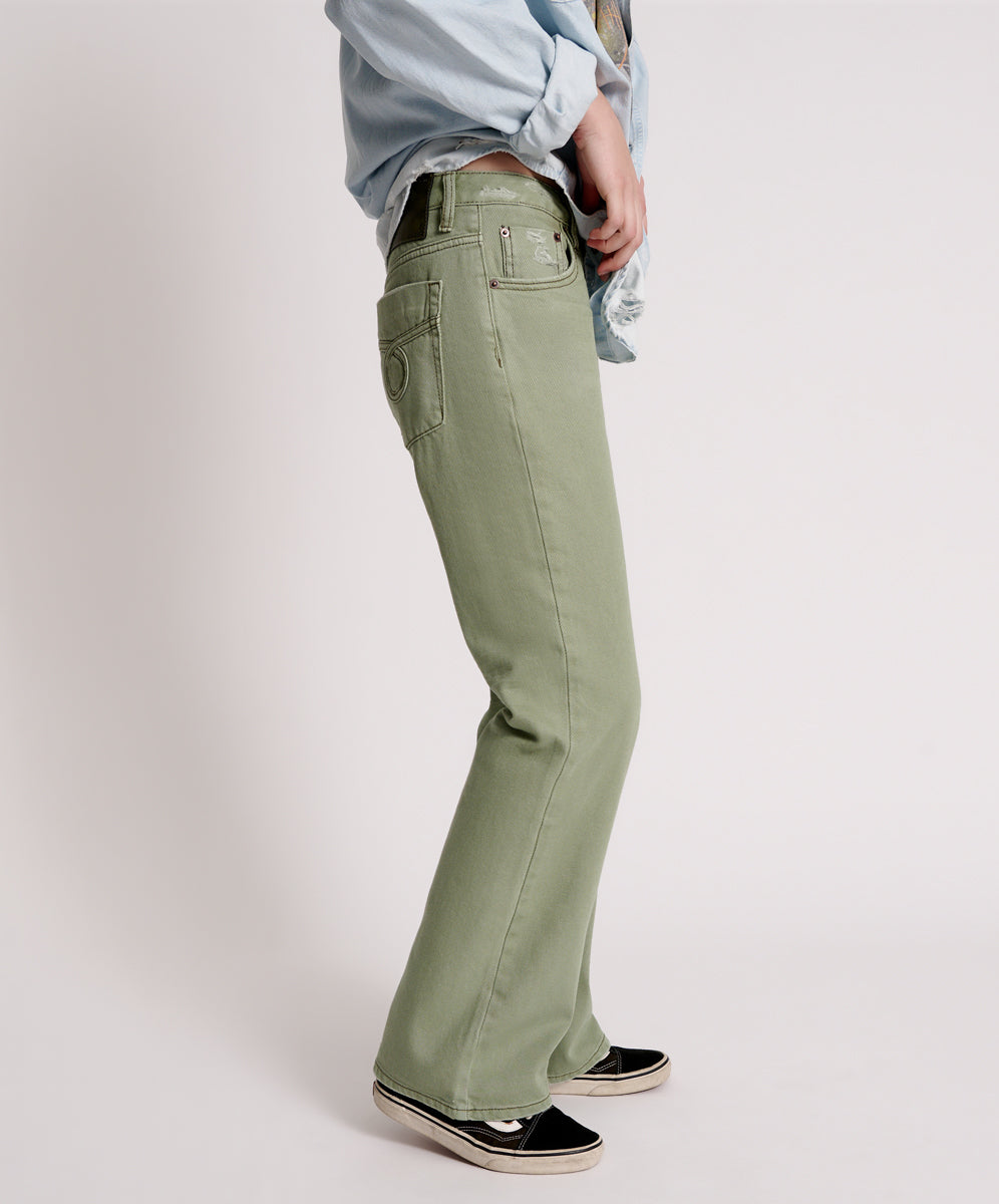 Charlie High Waist Flared Denim Jeans | Super Khaki