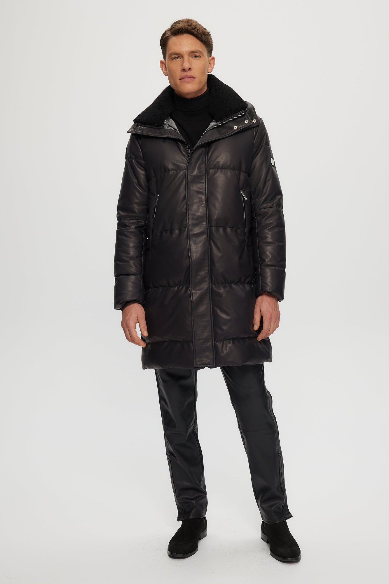 Après-Ski Parka With Detachable Select Shearling Lamb Collar | Men | Charcoal x Black