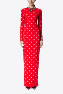 Polka Dot Long Sleeve Gown | Scarlet