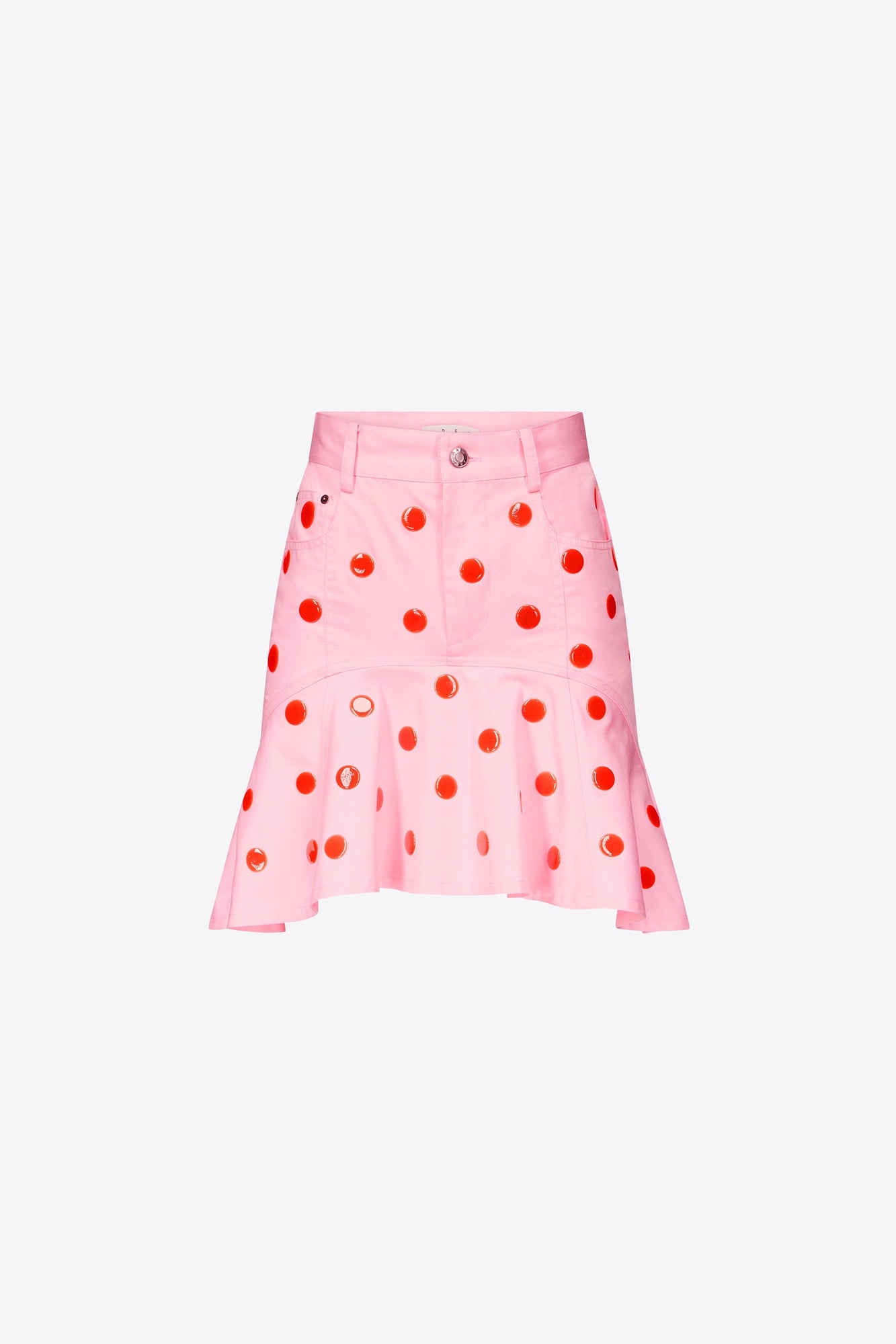 Polka Dot Ruffle Mini Skirt | Powder Pink