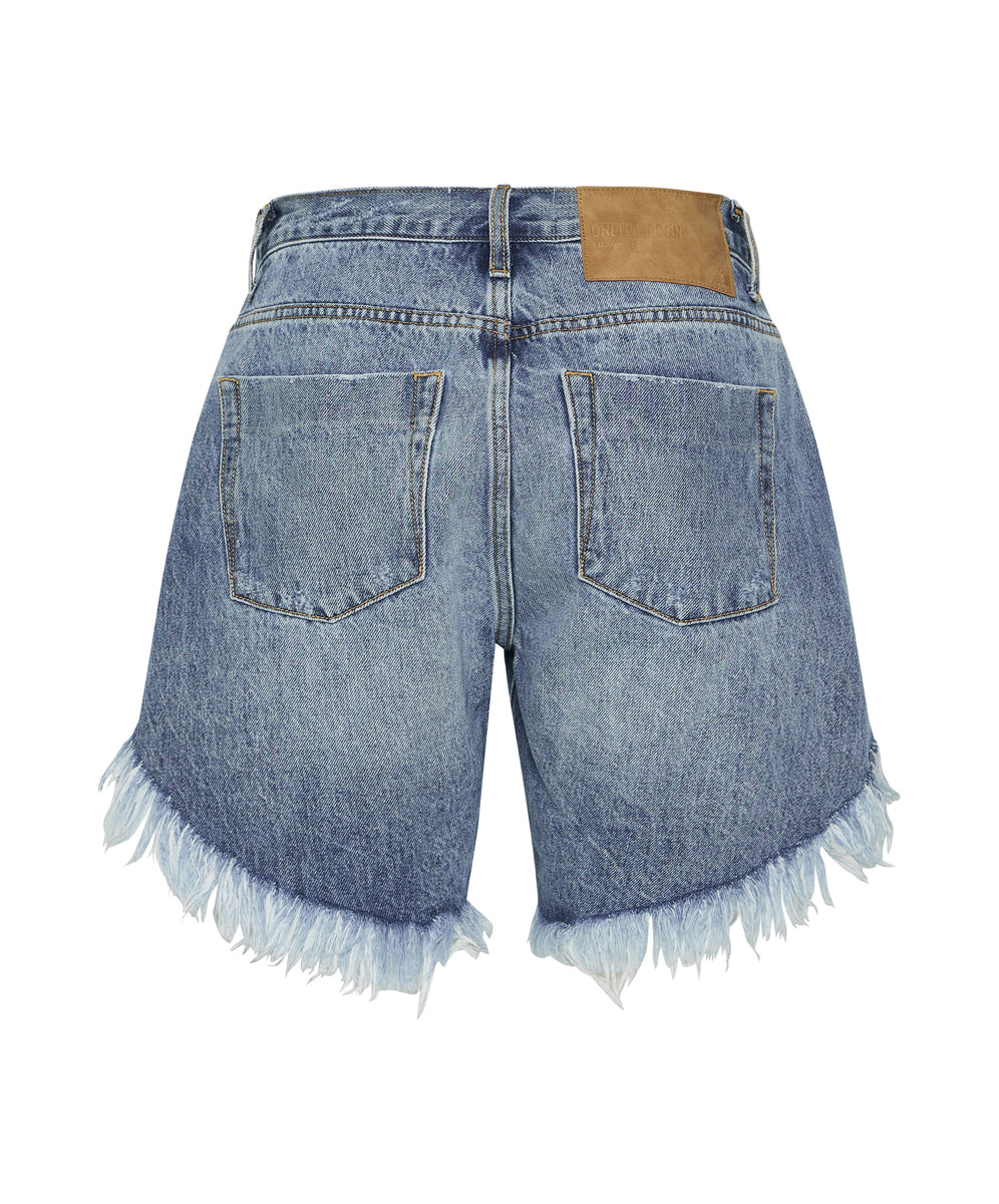 Frankies Low Waist Long Length Denim Shorts | Hollywood