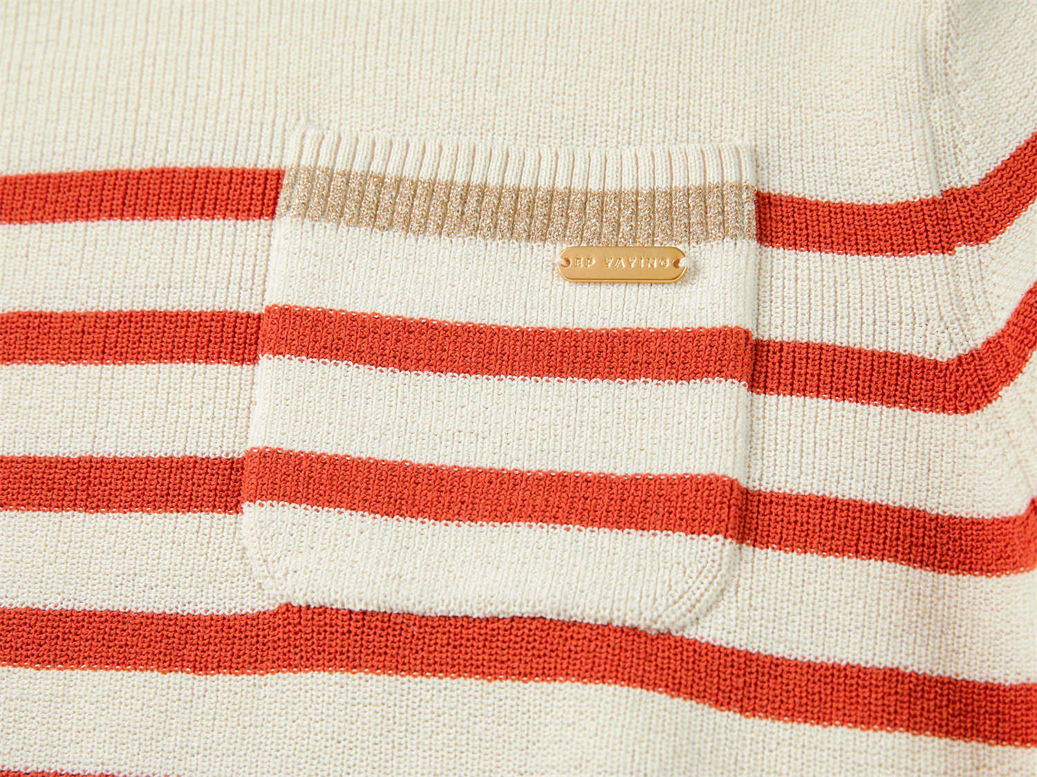 Vintage Striped Knit Sweater | Orange