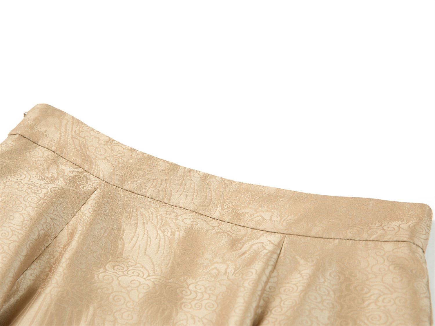 Chinese Style Dark Pattern Skirt | Khaki