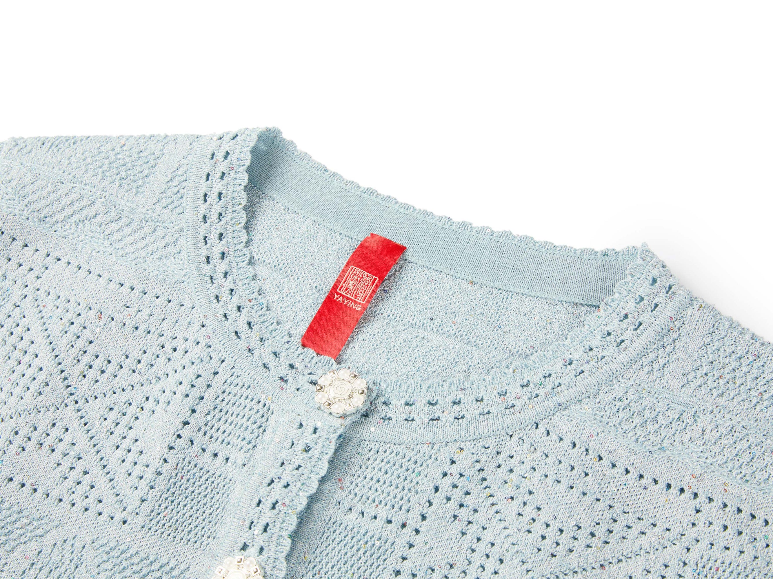 Short Sleeve Knit Top | Light Blue