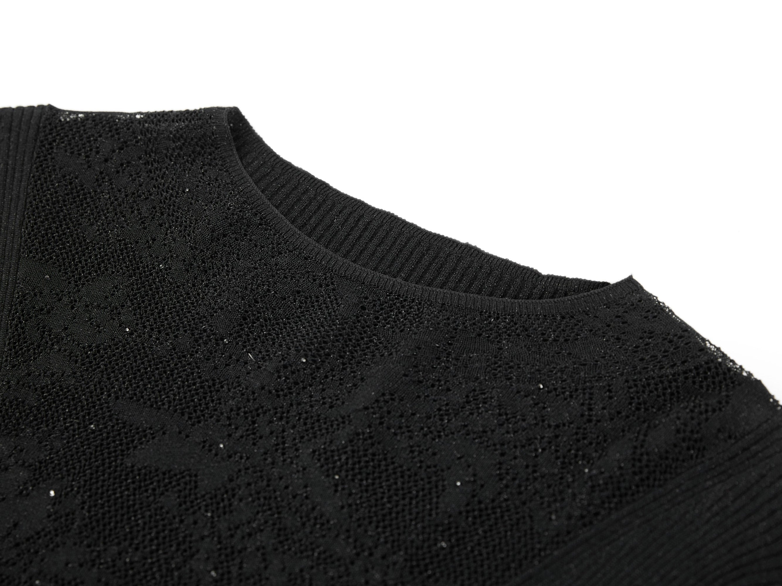 Wool Slim-Fit Knit Top | Black