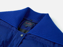 Velvet-Texture Pleated Down Jacket | Blue
