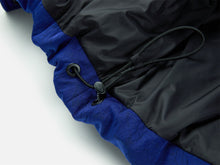 Velvet-Texture Pleated Down Jacket | Blue