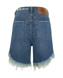 Frankies Low Waist Long Length Denim Shorts | Rodeo Blue