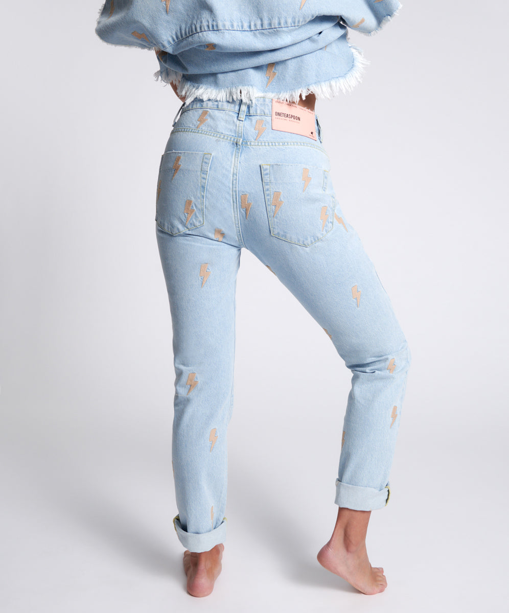 Awesome Baggies High Waist Straight Leg Denim Jeans | Best Blue