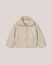 Womens | Hide Alt-Leather Puffer Jacket | Creme