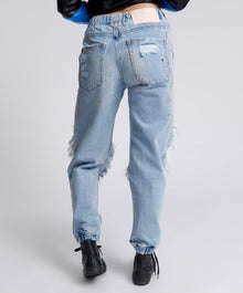 Trackers Mid Waist Jogger Denim Jeans | Fleetwood Artiste