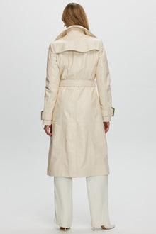 Leather Belted Trenchcoat | Women | Ivory