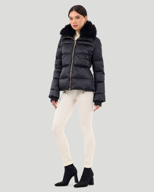 Après-Ski Jacket With Detachable Toscana Shearling Lamb Collar | Women | Black x Black (V1)