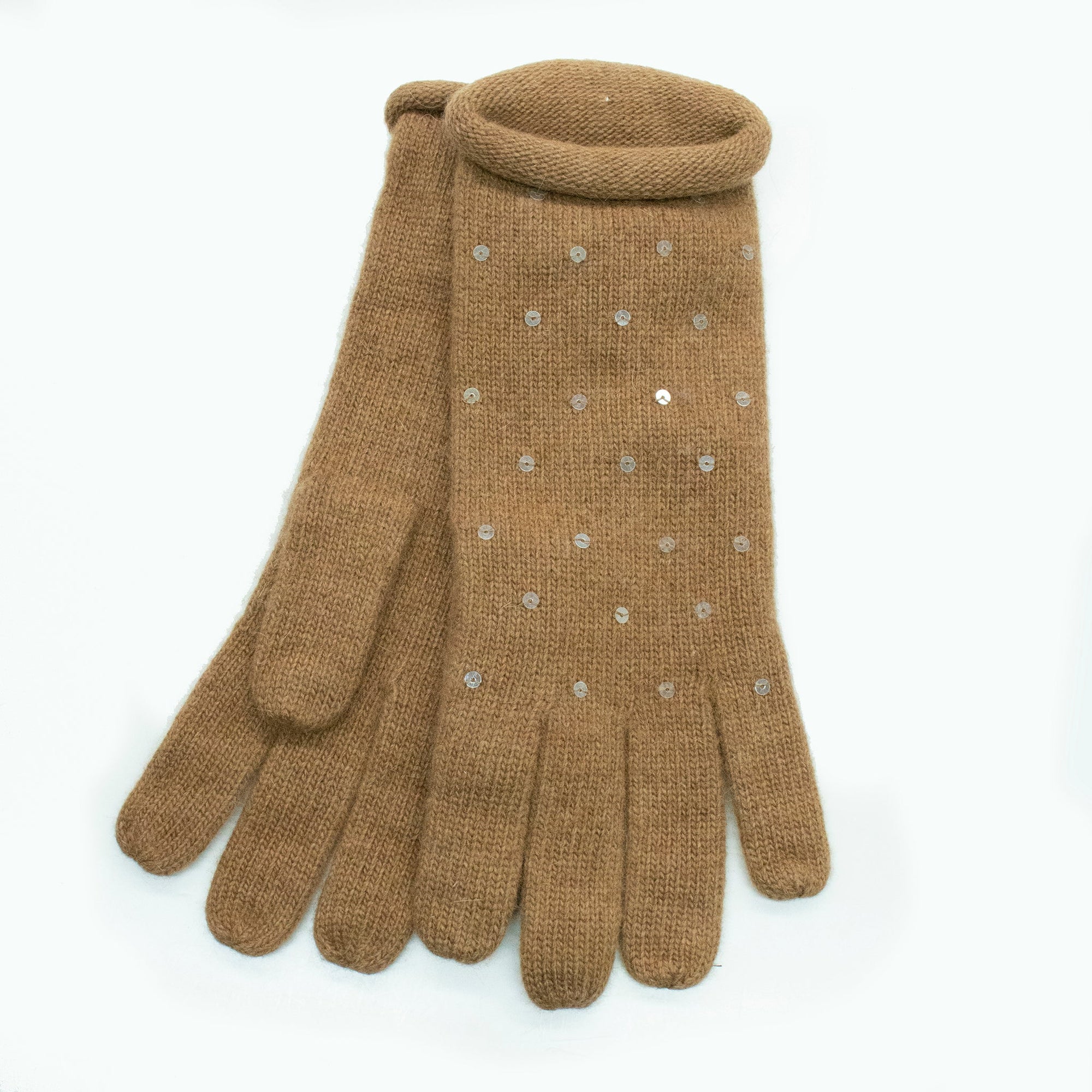 Gloves With Sequins | Hazelnut