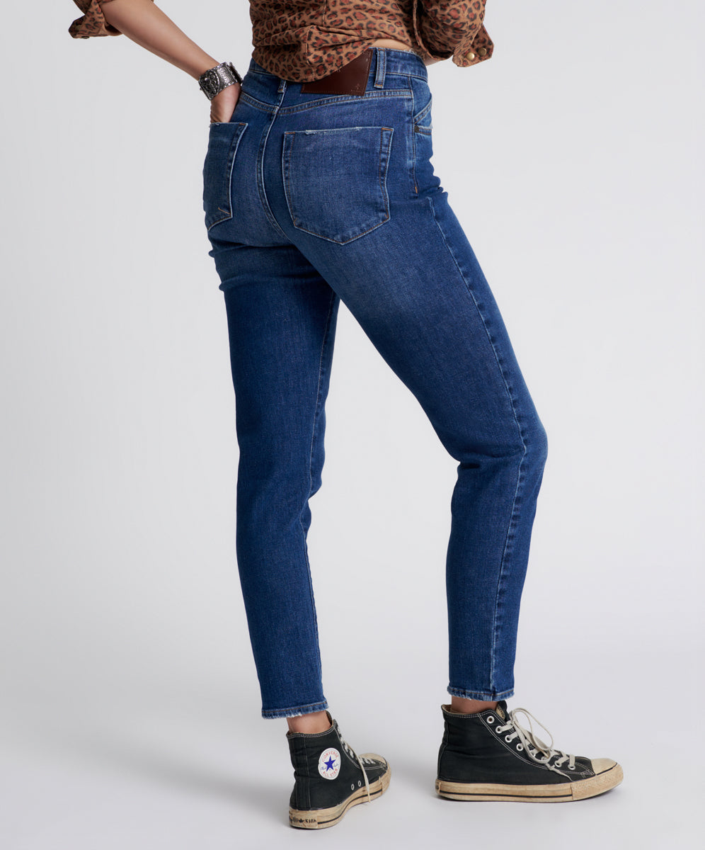 Legends High Waist Mom Fit Denim Jeans | Power Blue