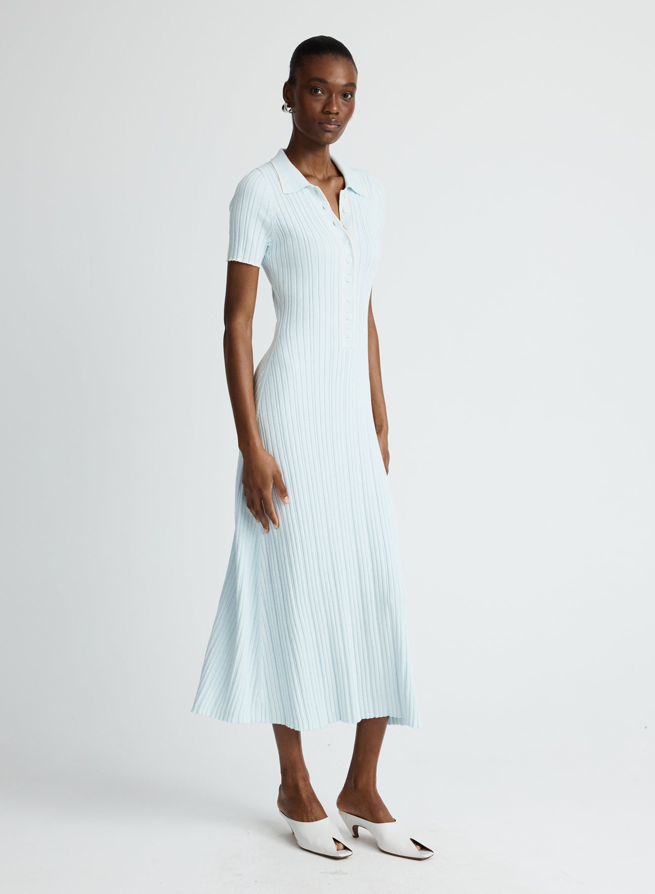 Penelope Dress | Glacier W/ Silence Trim