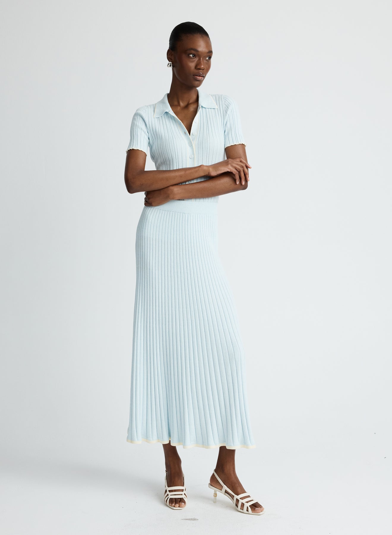 Felicia Skirt | Glacier W/ Silence Trim