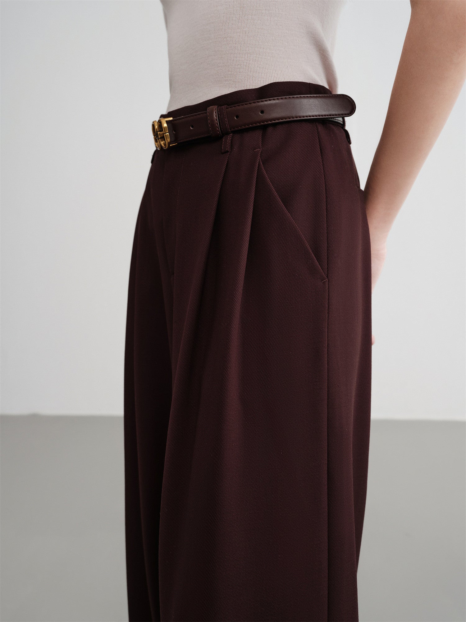 Straight-cut Commuter Suit Pants | Purple