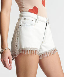 Truckers Mid Waist Relaxed Denim Shorts | Bel Air Blue