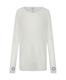 Amity Sheer Rib Knit Top | Off White