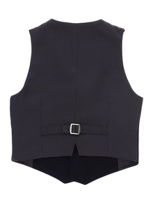 Boys | Gilet In Textured Fabric | Navy Blue