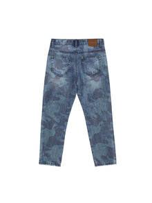 Boys | Camouflage Five-Pocket Jeans | Stone Denim Blue