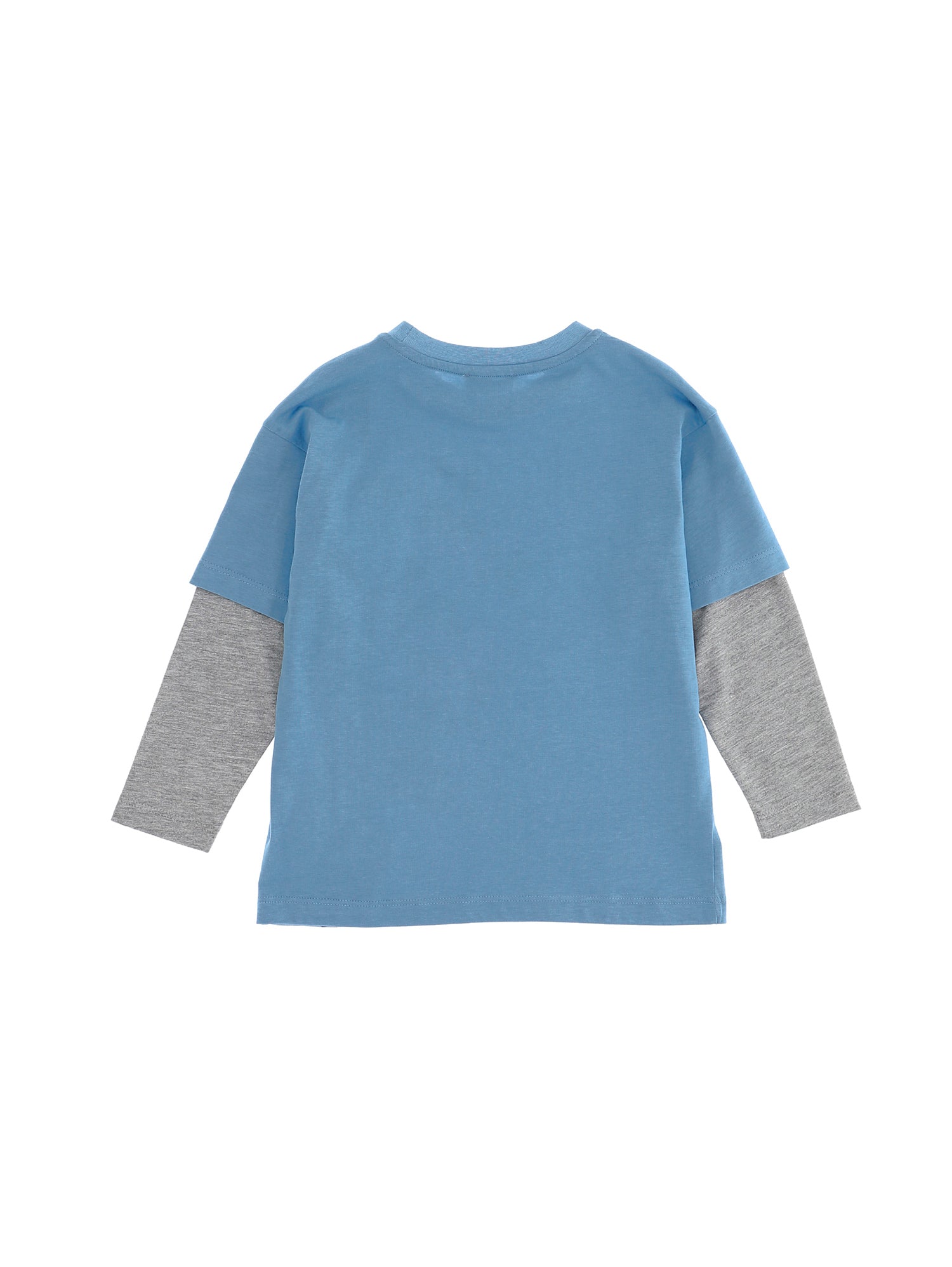 Boys | Jersey T-Shirt With Panel | Powder Blue/Grey