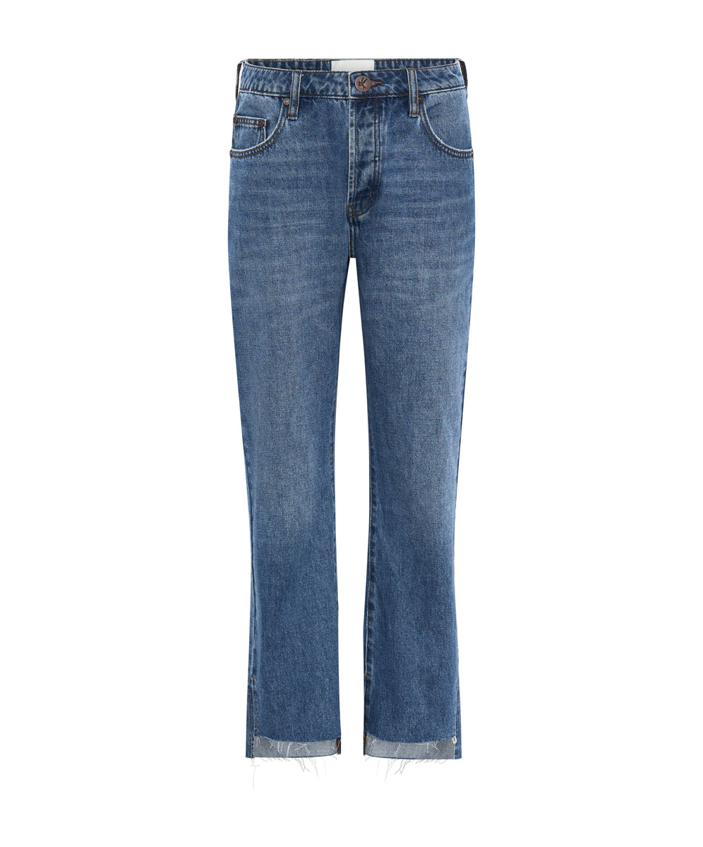 Hooligans Low Waist Relaxed Straight Leg Denim Jeans | Bay Blue